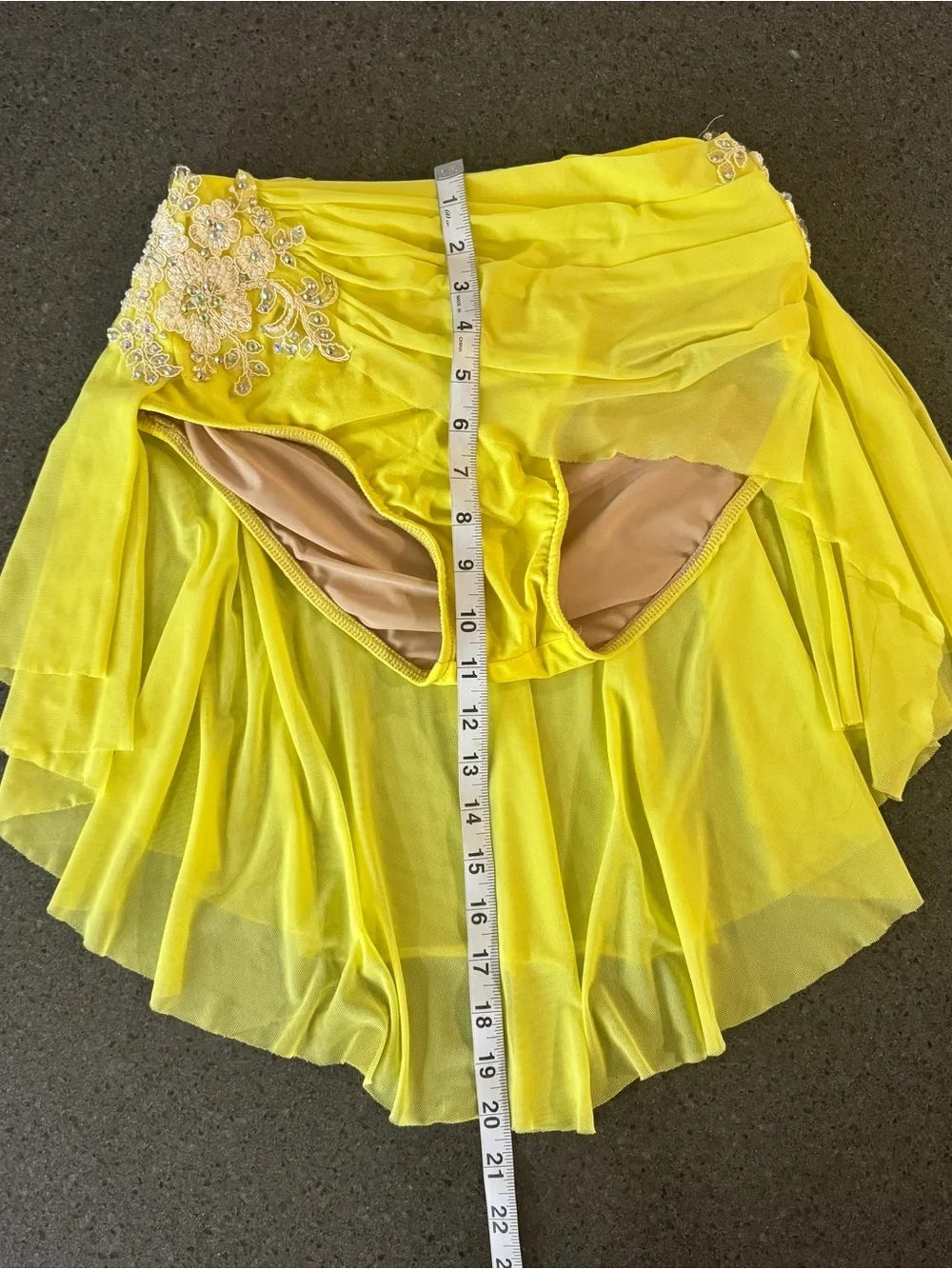 Yellow Embellished Two-Piece Dance Costume